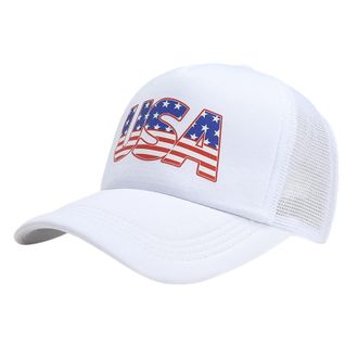 Generic Baseball Cap European and American Printed Tongue Net Hat American Flag Baseball Hat Oversized Hats for Women Floppy (WH2, One Size)