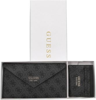 Guess Portemonnee en Kaarthouder Cadeauset - Dames - Accessoires - Zwart - Maat: ONE Size Leer