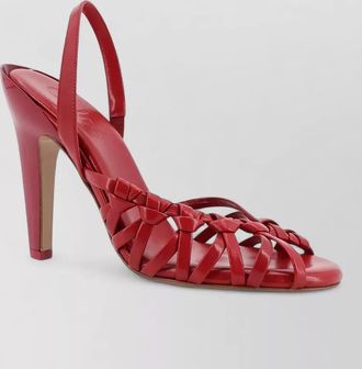 Chlo&eacute; estra leather high heel strappy sandals