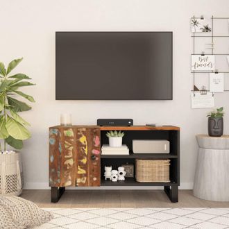 vidaXL Vidaxl - Mueble De Tv Madera Reciclada Y Madera Contrachapada 80x33x46cm