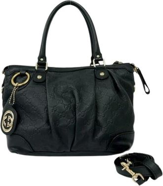 Gucci Pre-owned Handbags, female, Black, Size: ONE SIZE Pre-owned Vintage Shoulder Bag