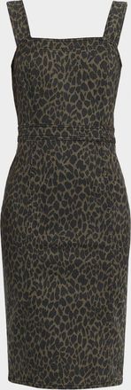 Ramy Brook Tamera Printed Stretch Denim Midi Dress