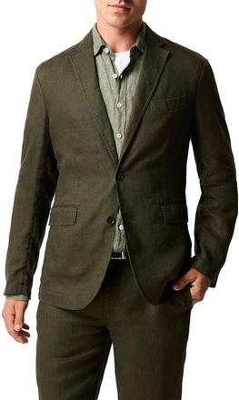 Rodd & Gunn Resort Linen Jacket in Dark Olive at Nordstrom, Size Xxx-Large