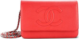 Chanel Timeless Wallet on Chain Caviar crossbodytas - Rood