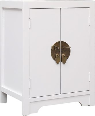 vidaXL Mesita De Noche Madera De Paulownia Blanco 38x28x52 Cm Vidaxl