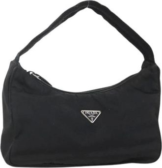 Prada Pre-owned Shoulder Bags, female, Black, Size: ONE SIZE Pre-owned Vintage Nylon Hand Bag