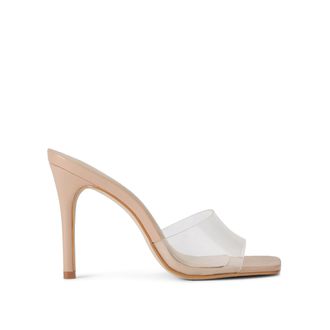 Steve Madden Womens Leather Signal Clear Sandals - Beige - Size UK 5