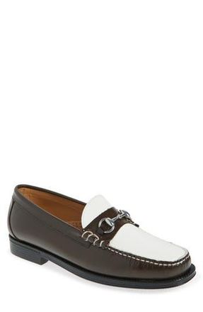 G.H. Bass & Co. Lincoln Bit Easy Weejun Penny Loafer in Brown/White at Nordstrom Rack, Size 8.5
