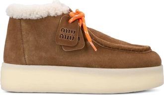 Miu Miu 45mm platform boots - Brown