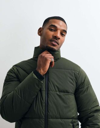 Blend piumino con zip in verde scuro