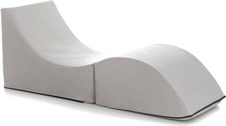 Talamo Italia Letto pieghevole Arbil, Pouf trasformabile in letto singolo, Chaise longue in ecopelle, 100% Made in Italy, 130x50h50 cm, Bianco - Talamo Italia