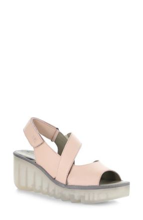 FLY London Basy Slingback Platform Wedge Sandal in Nude Pink at Nordstrom, Size 10-10.5Us