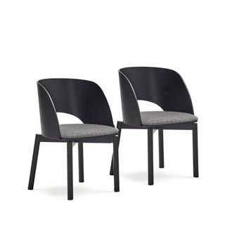 HOMN Pack 2 sillas de comedor negro