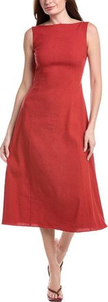 Theory Sleeveless Boatneck Linen-Blend Dress