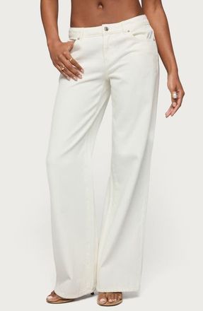 Edikted Roman Wide Leg Jeans in White at Nordstrom, Size X-Large