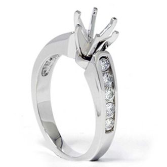 Pompeii3 1/2ct Diamond Semi Mount Engagement Ring 14K White Gold Size Selectable