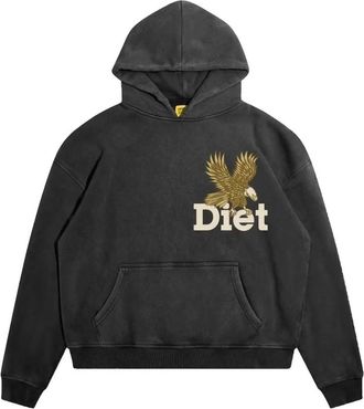 Diet Starts Monday Mens Winged Eagle Hoodie In Vintage Black