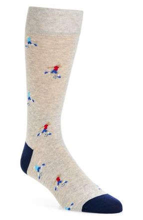 Cole Haan Soccer Player Cotton Blend Dress Socks in Light Grey Heather at Nordstrom