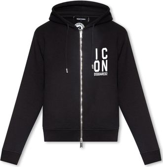 Dsquared2 Bold Icon Logo Black Zip-Up Hoodie