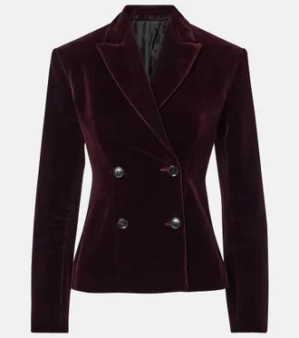 Alaia Ala&iuml;a Chaqueta cruzada de terciopelo de algod&oacute;n