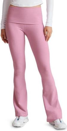 Beyond Yoga Space Dye Foldover Pants in Pink Haze Heather at Nordstrom Rack, Size X-Small