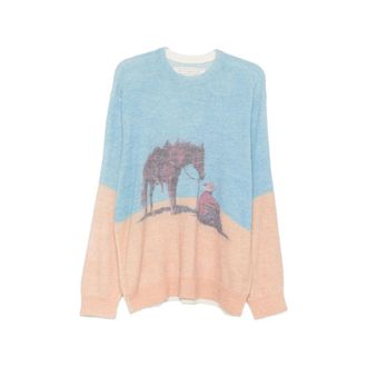 One Of These Days Graphic-print Intarsia-knit Sweater