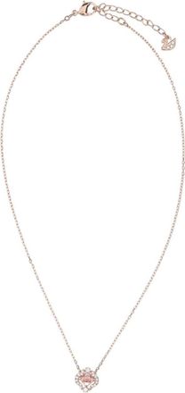 Swarovski Sparkling Dance necklace - women - Cubic Zirconia/Rose Gold Plated Steel/Swarovski Crystal - One Size - Pink