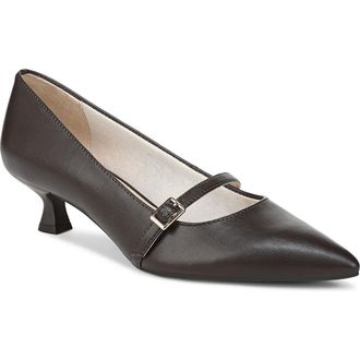 Life Stride Madelyn Mary Jane Pointed Toe Kitten Heel Pump in Dark Chocolate at Nordstrom Rack, Size 6.5