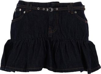 Amish Denim Miniskirt With Belt