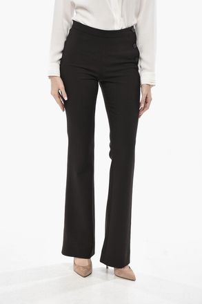 Courr&egrave;ges Pantaloni Bootcut in Misto Lana con Abbottonatura Laterale Courreges