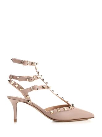 Valentino Garavani Rockstud Decollete Beige-Donna