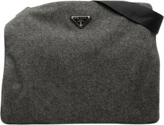 Prada Pre-owned Cross Body Bags, female, Gray, Size: ONE SIZE Pre-owned Crossbody Bag