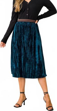 THML Clothing Beyond The Velvet Rope Skirt In Teal