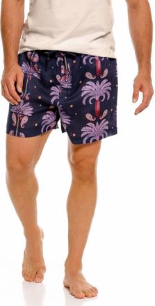 The Lazy Poet Ben Riviera Palms Blue Linen Pajama Shorts at Nordstrom, Size Xx-Large
