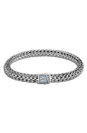 John Hardy Classic Chain Reversible 6.5mm Bracelet in Metallic Silver at Nordstrom, Size Medium