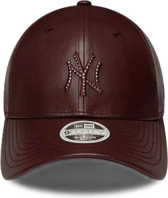 New Era Diamante PU 9Forty - unisex - Petten - Rood - ONE Size - Leer - Accessoires