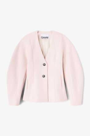 Ganni Pink Wool Blazer - Size 10/12