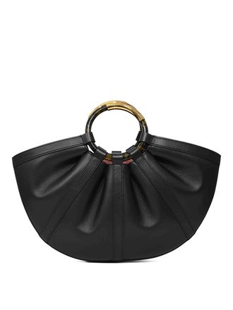 Coccinelle Shell Large Leather Bag With Handles Black