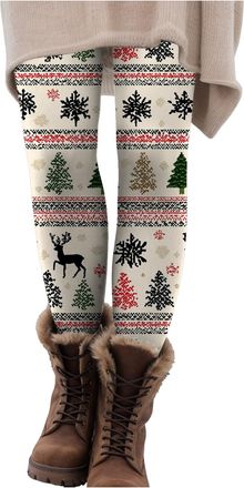 Generic Women Leggings Xmas Christmas Funny 3D Print High Waisted Tights Fitness Workout Running Stretchy Yoga Skinny Pants Casual Cosplay Party Christmas Leg