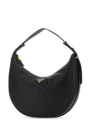 Prada Womens Black Leather Big Arqu&atilde;&uml; Handbag Nero Vitello Borse A Mano Bag