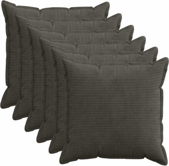 vidaXL Funda De Almohada 6 Uds. Houten Gris Antracita 60 X 60 Cm Pana Vidaxl
