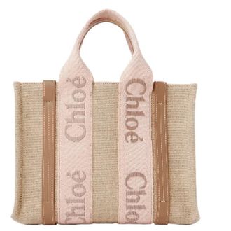 Chlo&eacute; Woody Linen Canvas Tote