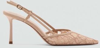 Mango Scarpa punta ricamo nude - Donna - 38 - MANGO