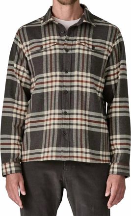 Patagonia Fjord Flannel Shirt In Catch: Ink Black