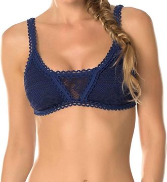 BECCA by Rebecca Virtue Womens Triangle Bikini Top In Prairie Rose Navy