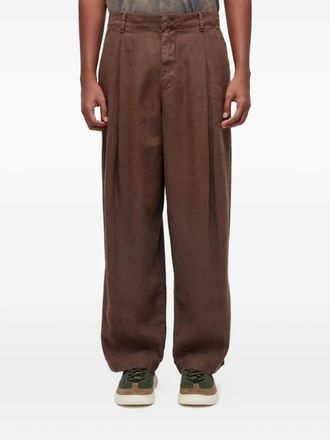 Osklen pleated-details trousers - Brown