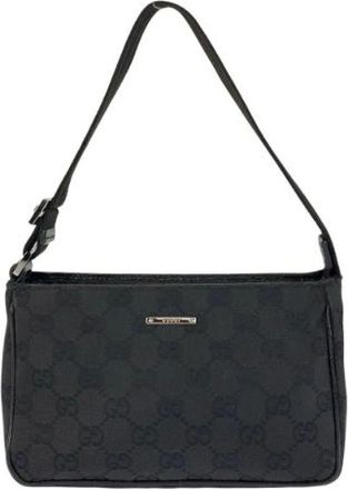 Gucci Pre-owned Shoulder Bags, female, Black, Size: ONE SIZE Pre-owned GG Canvas Handbag