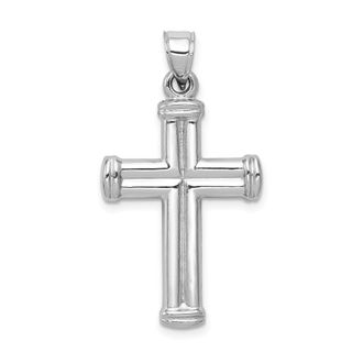 Diamond2Deal 14k White Gold Hollow Cross Pendant