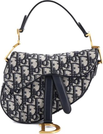 Dior Saddle Handbag with Strap Oblique Canvas Mini shoulder bag - Blauw