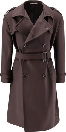 Tagliatore Trench Coats - Heren - Trenchcoats - Bruin - XL - Jassen
